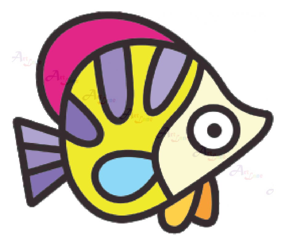 Glass-deco-set-of-4-Butterfly-Fish - with watermark