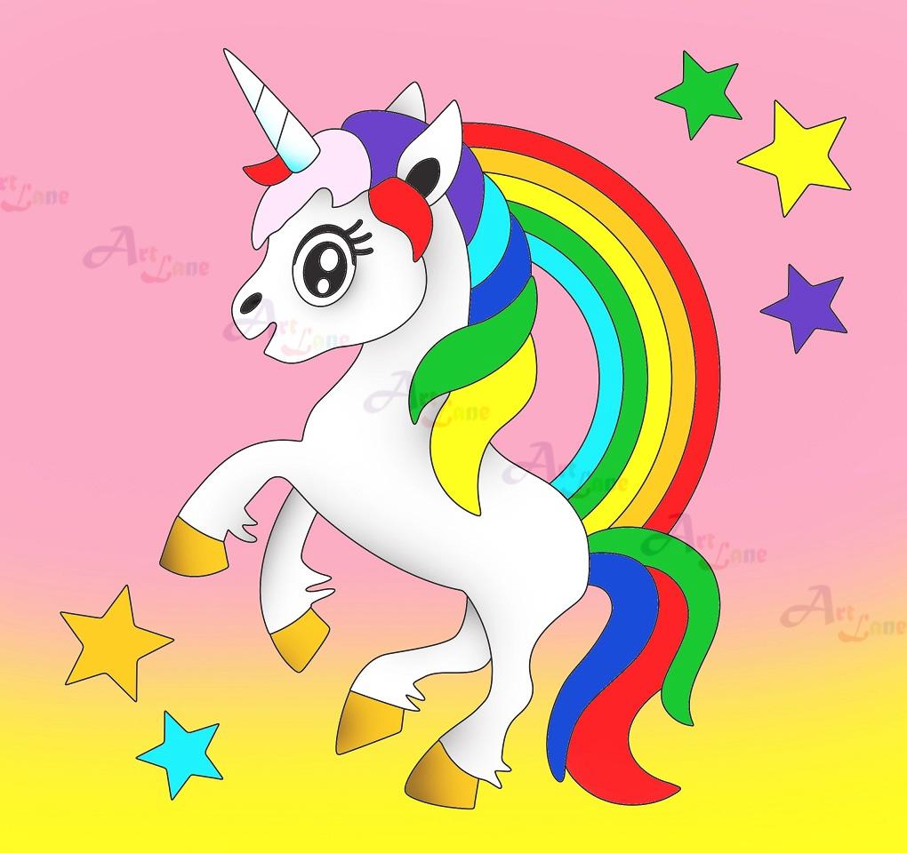 Canvas-Painting-Rainbow-Unicorn with watermark