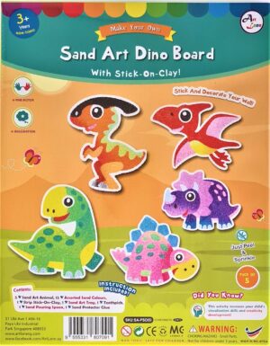Sand Art Dino Board – With Stick-On-Clay (Box Set) | Artlane Singapore