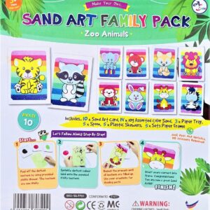 Sand Art Family Pack - Zoo Animals (Set of 10 Design)