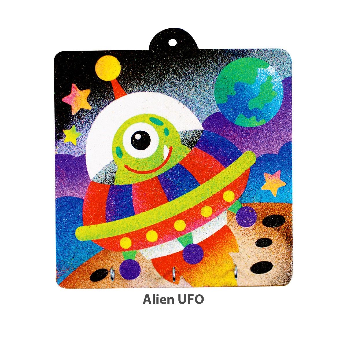 sand-art-key-hanger-board-Alien UFO