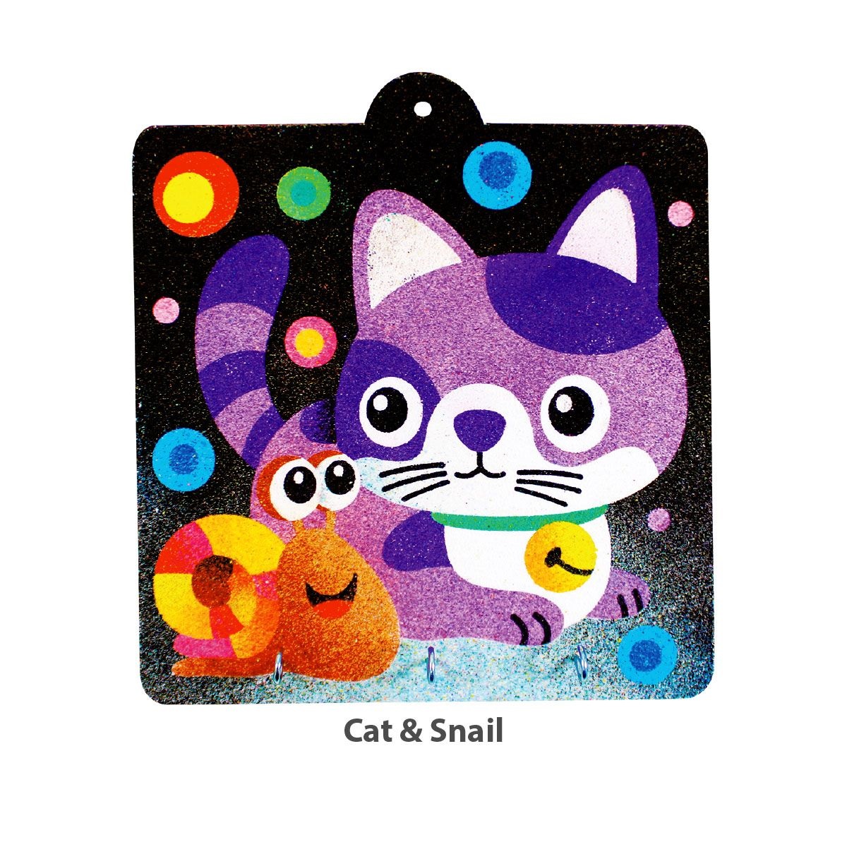sand-art-key-hanger-board-Cat And Snail