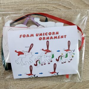 EVA Foam Unicorn Ornament - Front