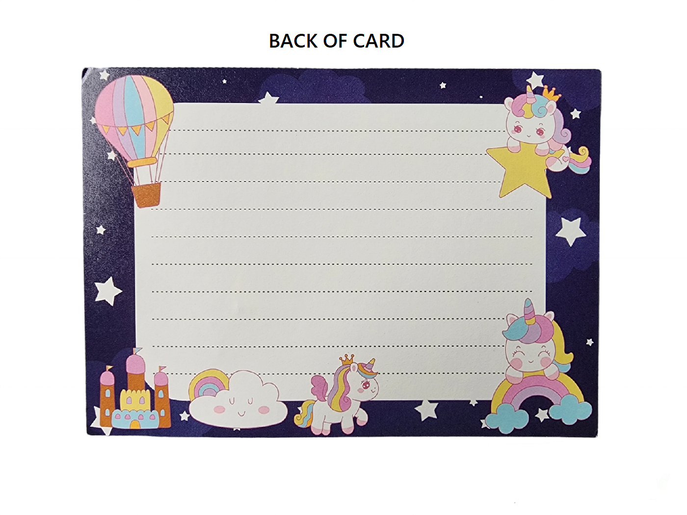 Mixed Unicorn Card – Back